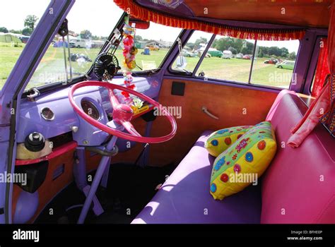 colourful interior of classic T1 VW bus Stock Photo - Alamy