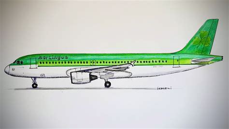 AIRBUS A320, Aer lingus, Drawing timelapse | Airplane drawing, Drawings ...