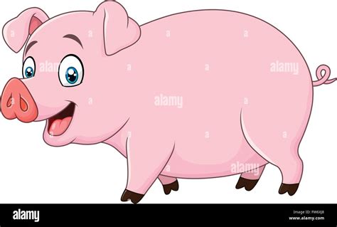 Cartoon happy pig isolated on white background Stock Vector Image & Art ...