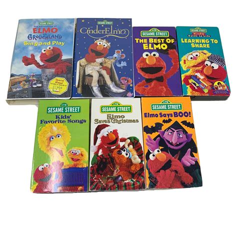 Lot 7 X ELMO Sesame Street VHS Tapes Songs Christmas BOO | Etsy