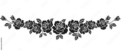 rose flower stencil illustration Stock Vector | Adobe Stock