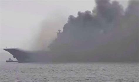 Russia fire: Huge blaze erupts on Admiral Kuznetsov ship - panic as ...