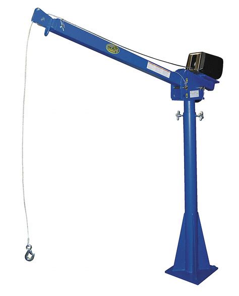 VESTIL Davit Crane, 2,000 lb, Reach 51.25 in to 87.25 in, Lift Range 59 ...