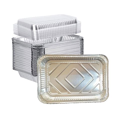 DHG PROFESSIONAL 4 LB Foil Pans with Lids 12 x 8 x 1.6 inch Aluminum ...