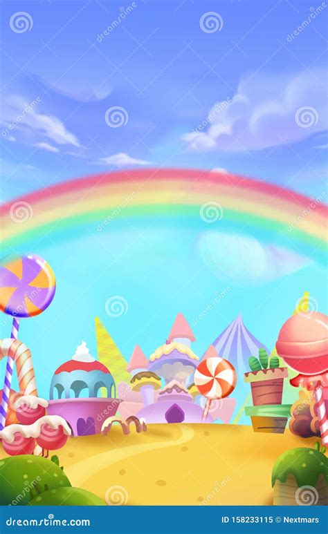 Magical Rainbow Land. Children Imaginary Stock Illustration ...