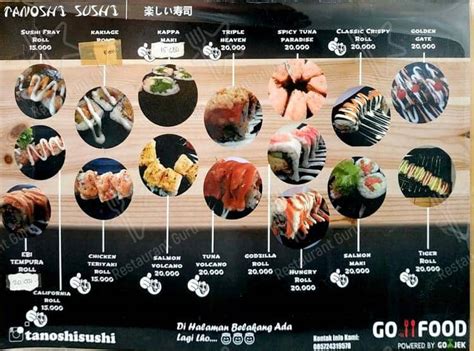 Menu at Tanoshii Sushi Tomang restaurant, West Jakarta, Jl. Tomang ...