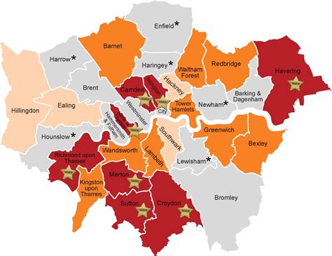 Map London Boroughs Boundaries - Spain Map