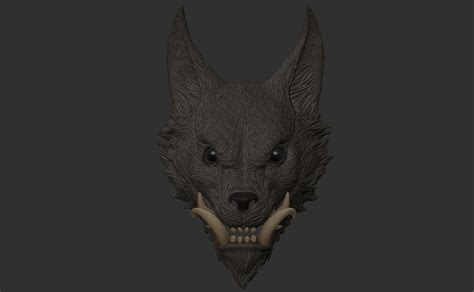 STL file Oni Wolf mask 🐺・3D printable model to download・Cults