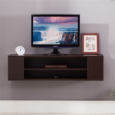 TV Stand Mecor Floating Shelves Wall Mount Media Console with 2 Tire ...