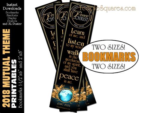 Printable Peace in Christ Bookmarks YM YW 2018 Mutual Theme | Etsy