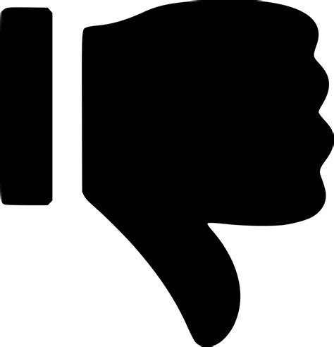 Black Dislike Thumb pointing down PNG Image | Dislike, Thumb, Black