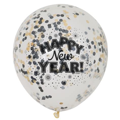 Happy New Year Confetti Balloons, 12in, 6ct - Walmart.com - Walmart.com