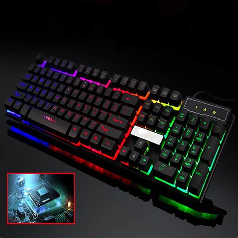 Colorful Crack LED Illuminated Backlit USB Wired PC Rainbow Gaming ...