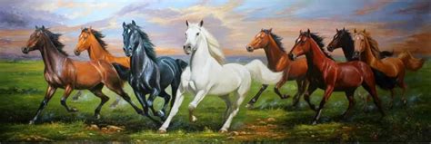 Aliexpress.com : Buy Eight horses oil painting on Canvas Hot Selling ...