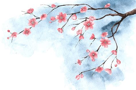 Free Vector | Watercolor cherry blossom wallpaper