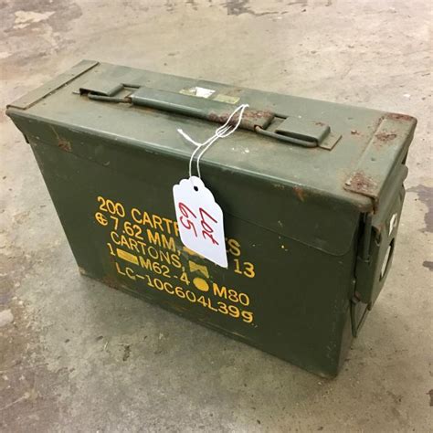 Sold Price: NATO - EMPTY - Military Metal Ammo Box - 200 Cartridges, 7 ...