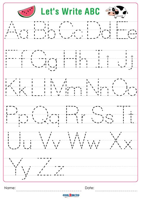 Abc Worksheet Of Tracing Alphabet Letters For Kindergarten, 54% OFF