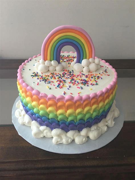 Rainbow cake #rainbowcake | Rainbow birthday cake, Rainbow cake, Cake