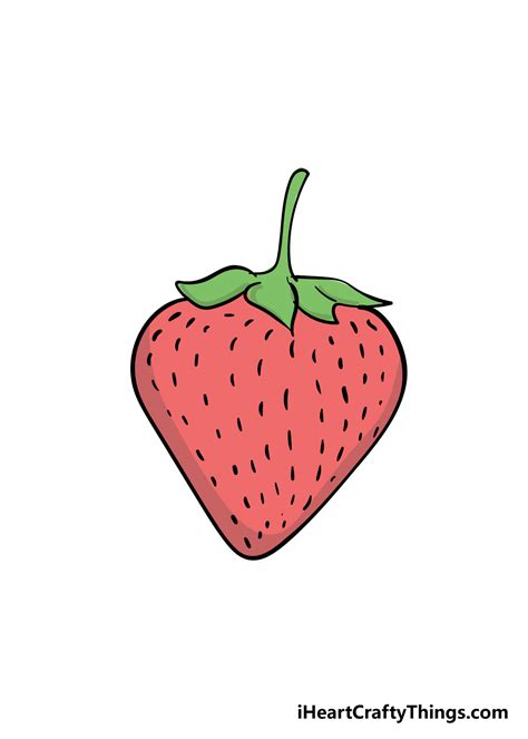 Strawberry Drawing - How To Draw A Strawberry Step By Step