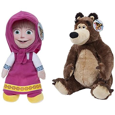 MASHA AND THE BEAR - Set of 2 Plush toys "Masha" (sitting 9"-25cm ...