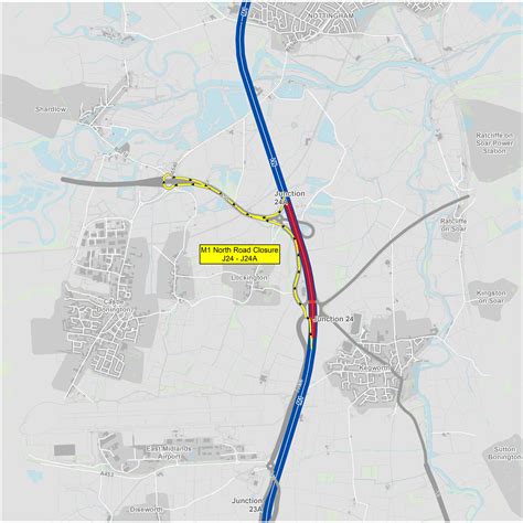 M1 Motorway Map