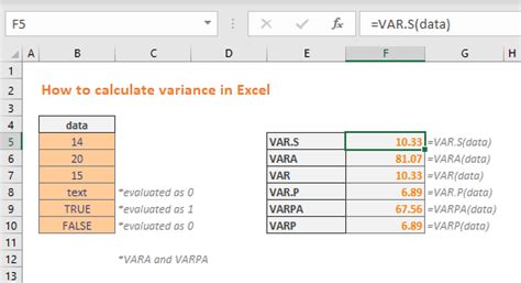 How To Calculate Sample Variance In Excel