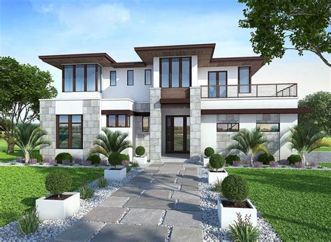 Plan 86033BW: Spacious, Upscale Contemporary with Multiple Second Floor ...