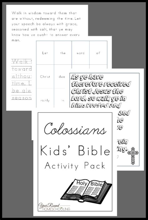 Colossians Kids’ Bible Activity Pack - Year Round Homeschooling