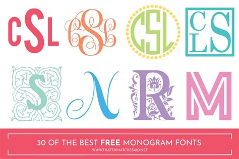 The Best 30 Free Monogram Fonts - That's What {Che} Said...