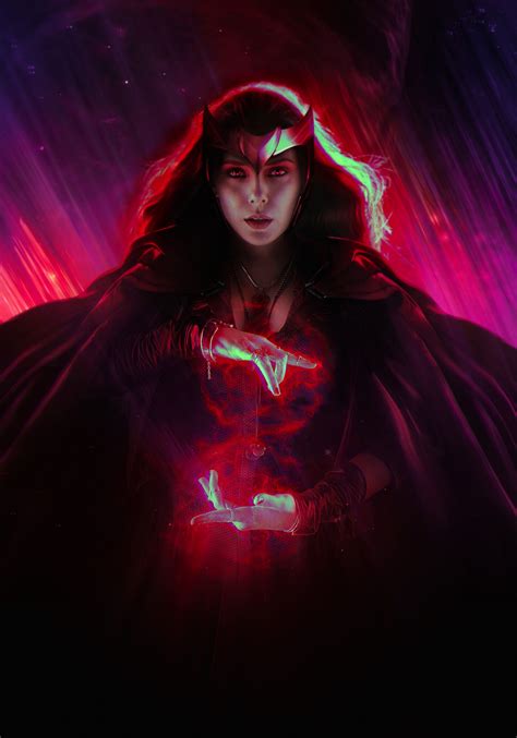 Wanda Maximoff Art WandaVision Wallpaper, HD Superheroes 4K Wallpapers ...