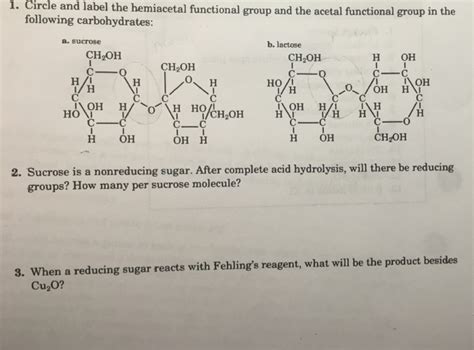 Solved Circle and label the hemiacetal functional group and | Chegg.com