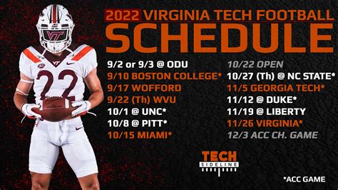 Virginia Tech Releases 2022 Football Schedule | TechSideline.com