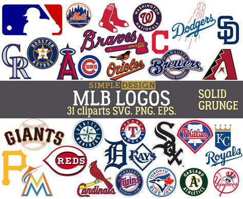 MLB team logos MLB SVG baseball team logos grunge | Etsy