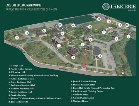 Directions | Campus map, Lake erie, Illustrated map