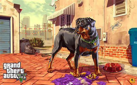 Original Grand Theft Auto V Artwork: Franklin & Chop on Guard ...