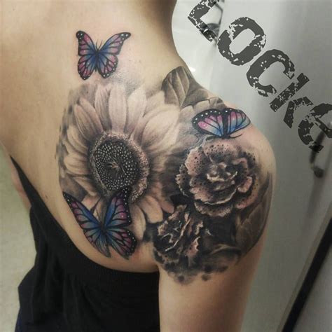 Sunflower And Butterfly Tattoo • Arm Tattoo Sites