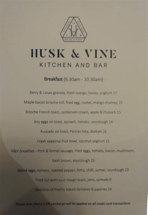 Husk & Vine Menu, Menu for Husk & Vine, Parramatta, Sydney - Urbanspoon ...