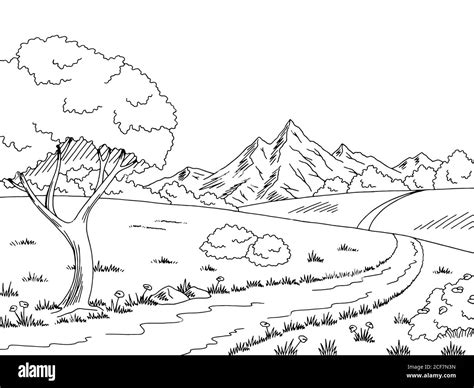 Landscape Clipart Black And White