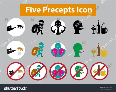 233 Five precepts Images, Stock Photos & Vectors | Shutterstock