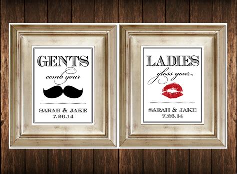 Set of 2 Bathroom Signs Customized Ladies & by SerenityNowStudio