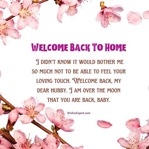 15+ Welcome Back Home Messages for Husband