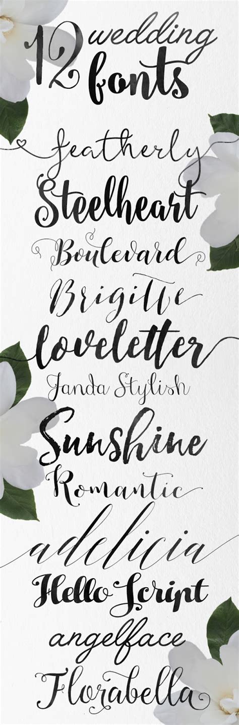 Calligraphy wedding fonts - Skyla Design