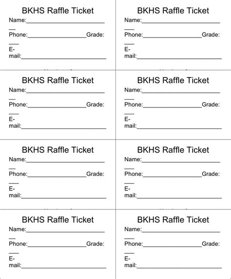 Raffle Ticket Templates - Word Templates Docs