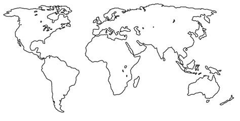 Free Printable Blank Outline Map of World [PNG & PDF]