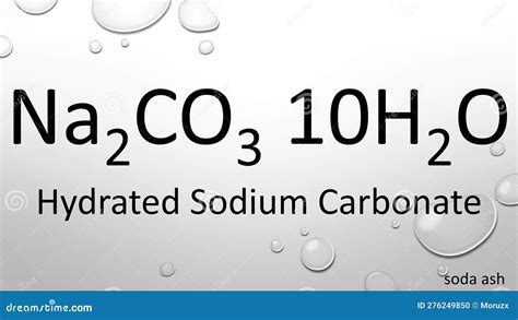 Hydrated Sodium Carbonate Chemical Formula on Waterdrop Background ...