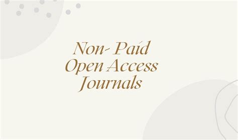 non-paid Open Access Journals: Top 100 - PhDTalks