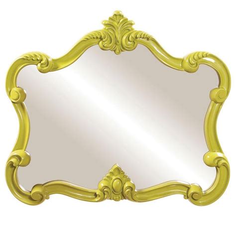 28 in. x 32 in. Glossy Green Whimsical Framed Mirror-56029 - The Home Depot