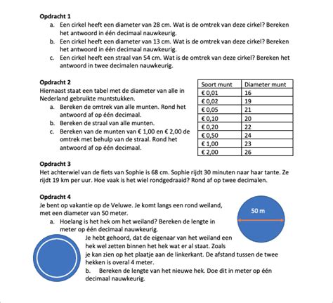 Omtrek en oppervlakte cirkel - Wikiwijs Maken