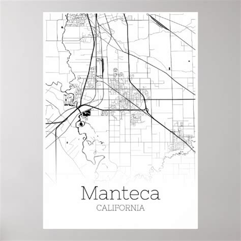 Manteca Map - California - City Map Poster | Zazzle.com