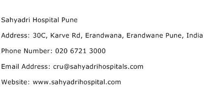 Sahyadri Hospital Pune Address, Contact Number of Sahyadri Hospital Pune